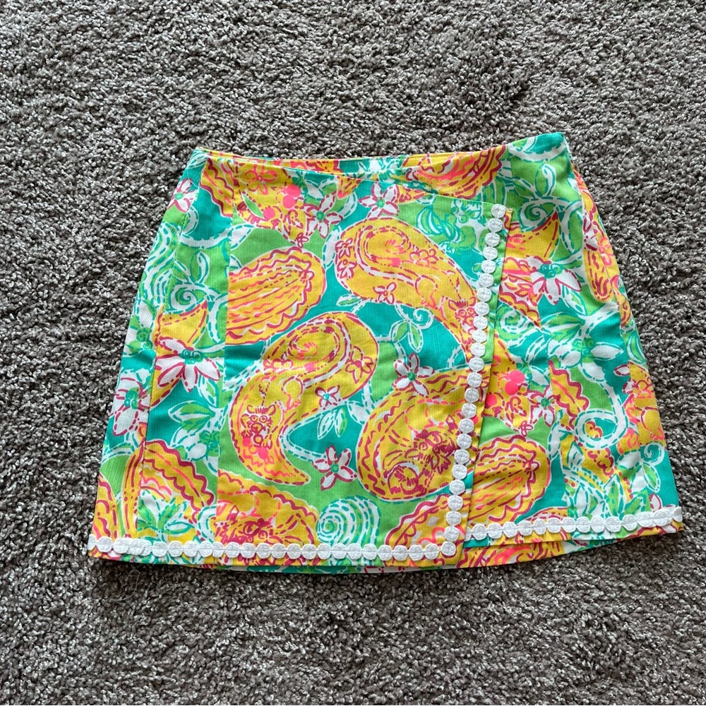 NWOT Women's Lilly Pulitzer Pop Goes the Lemur Dree Skort size 00 100% Cotton